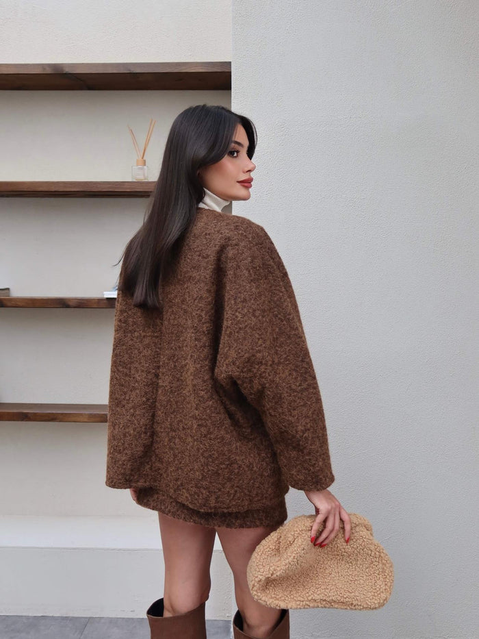 Çift Bağcıklı Kırçıllı Ceket