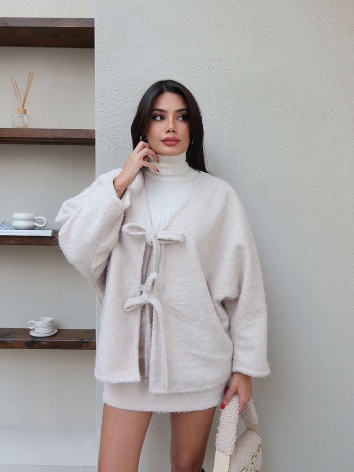 Çift Bağcıklı Kırçıllı Ceket