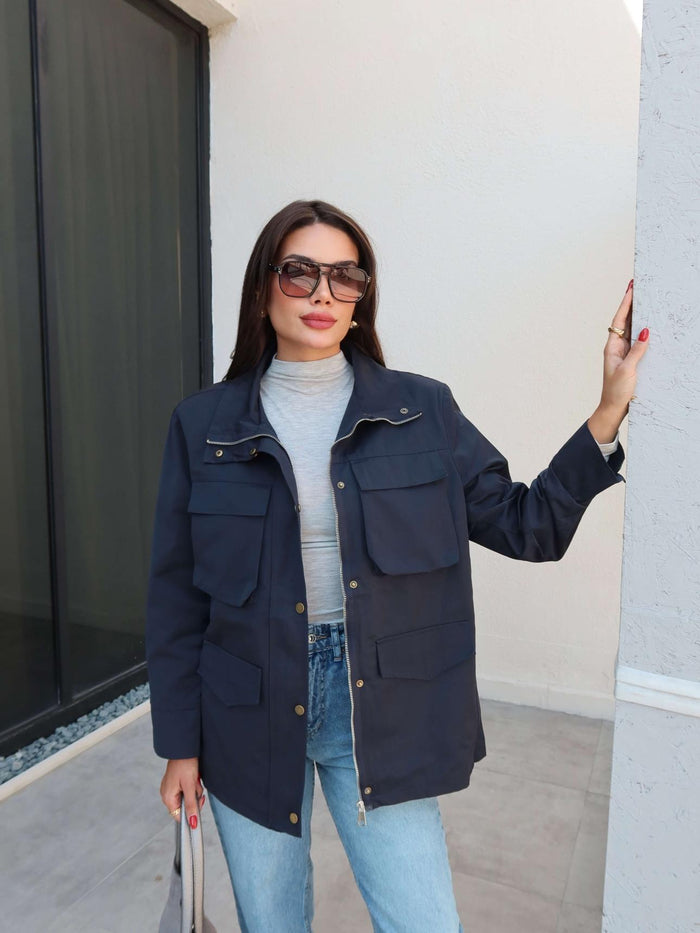 Dik Yaka Vatkalı Ceket