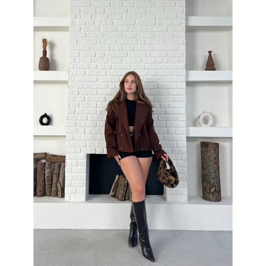 Kısa Street Luxe Kaşe Kaban Antrasit
