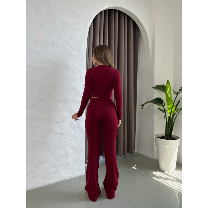 Parmak Geçirmeli Vibe Set Takım Bordo