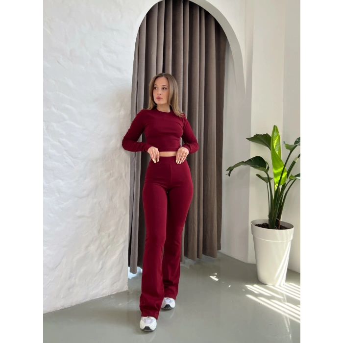 Parmak Geçirmeli Vibe Set Takım Bordo