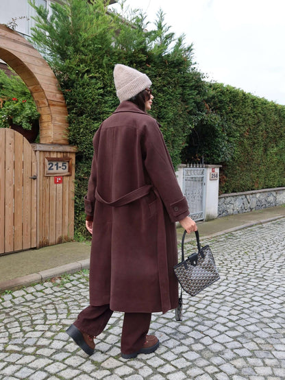 Acı Kahve Yün Karışımlı Premium Blend Kaban