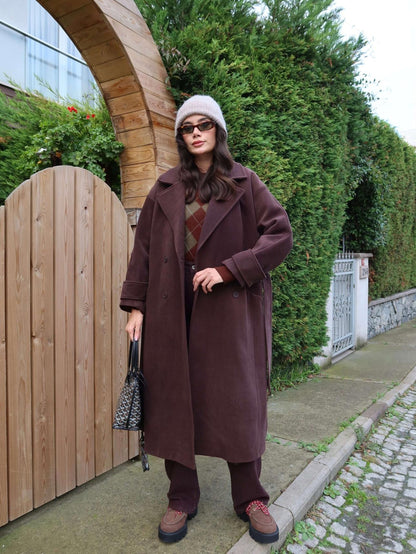 Acı Kahve Yün Karışımlı Premium Blend Kaban