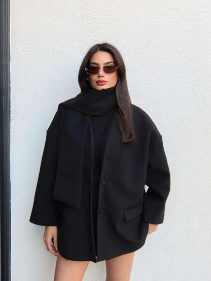 Atkılı Kaşe Ceket