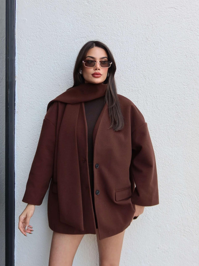 Atkılı Kaşe Ceket