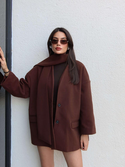 Atkılı Kaşe Ceket