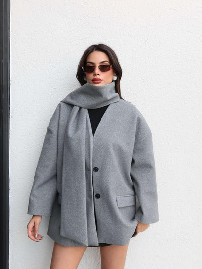 Atkılı Kaşe Ceket