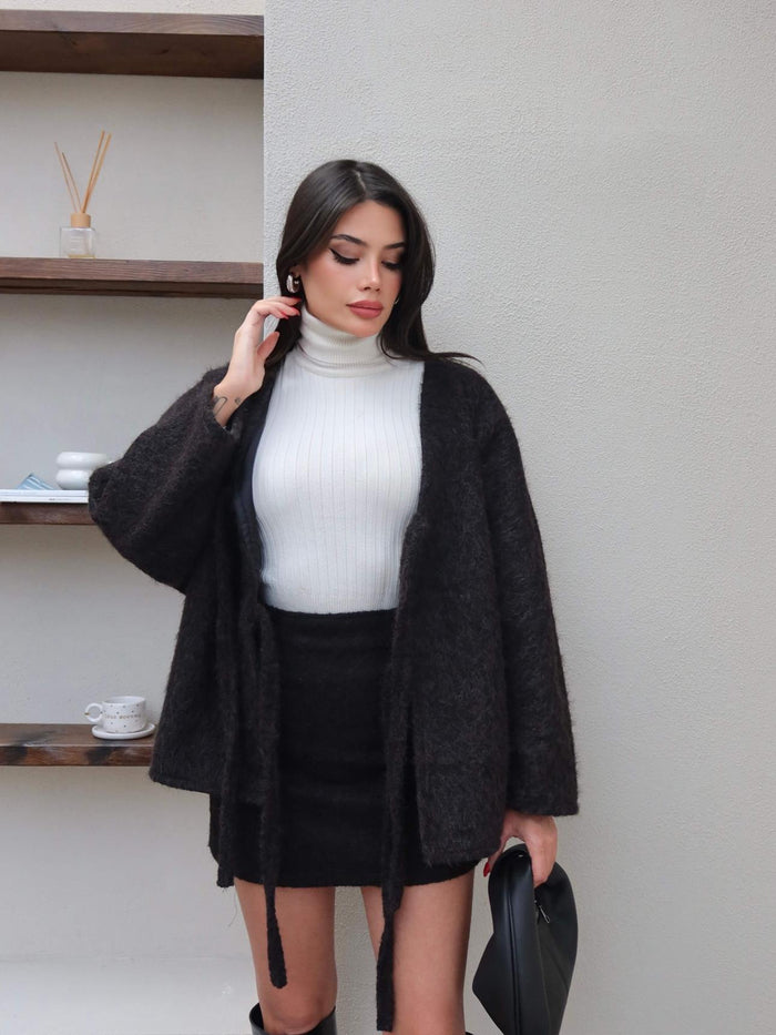 Çift Bağcıklı Kırçıllı Ceket