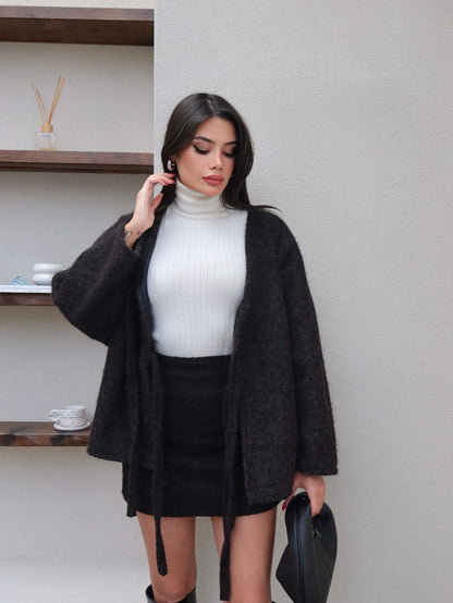 Çift Bağcıklı Kırçıllı Ceket