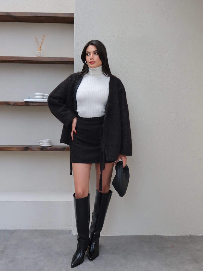 Çift Bağcıklı Kırçıllı Ceket