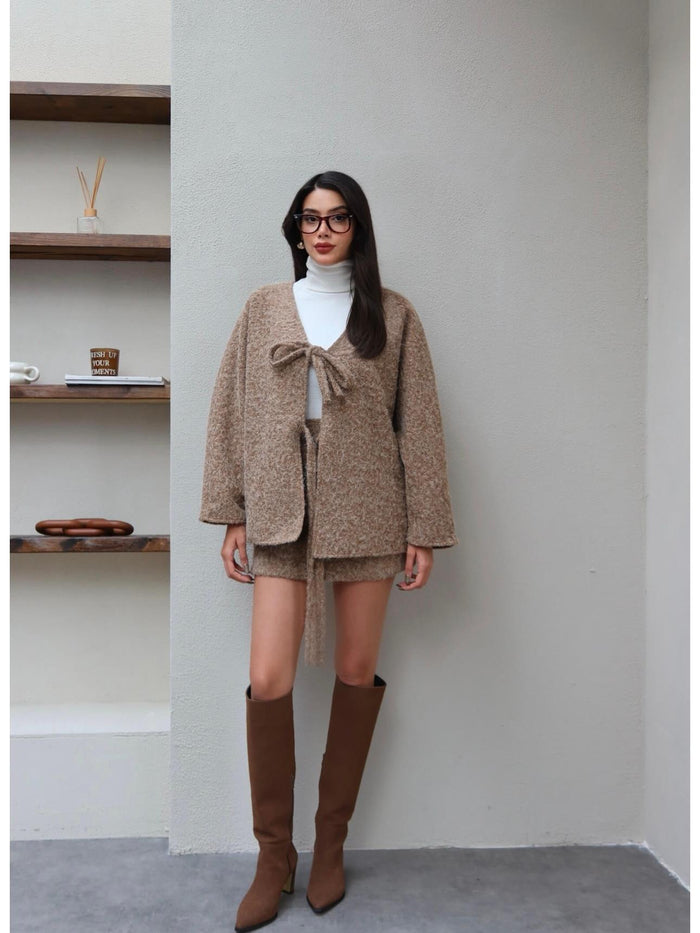 Çift Bağcıklı Kırçıllı Ceket