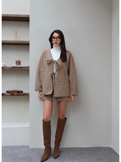 Çift Bağcıklı Kırçıllı Ceket