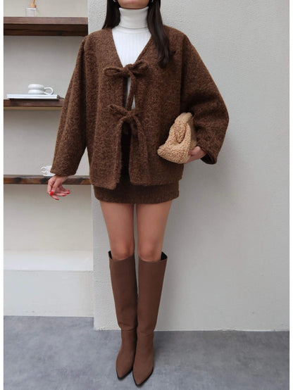 Çift Bağcıklı Kırçıllı Ceket