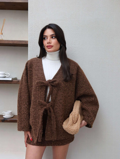 Çift Bağcıklı Kırçıllı Ceket