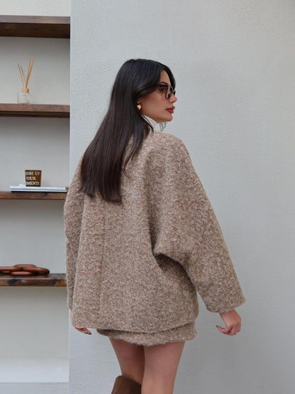 Çift Bağcıklı Kırçıllı Ceket