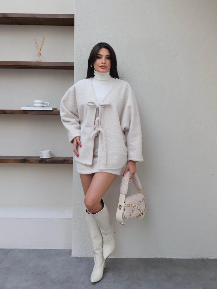 Çift Bağcıklı Kırçıllı Ceket