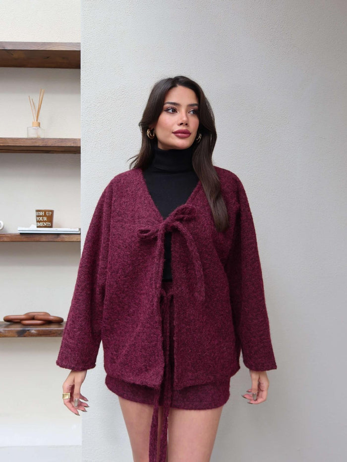 Çift Bağcıklı Kırçıllı Ceket