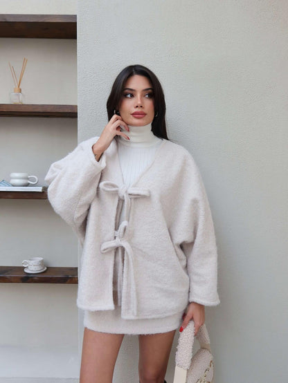 Çift Bağcıklı Kırçıllı Ceket