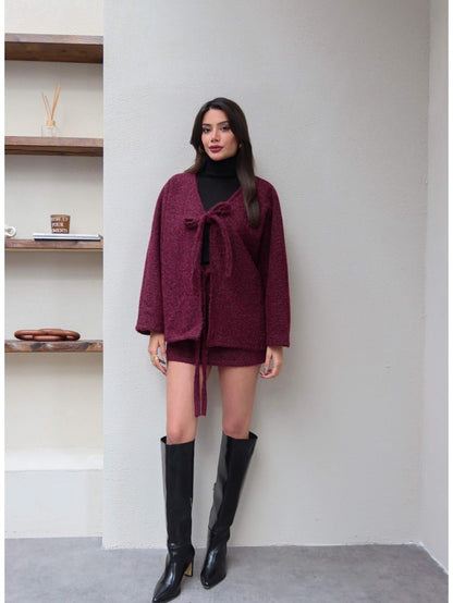 Çift Bağcıklı Kırçıllı Ceket