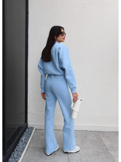 Çimalı Fermuar Detay Şardonlu Eşofman Takım Bebe Mavi