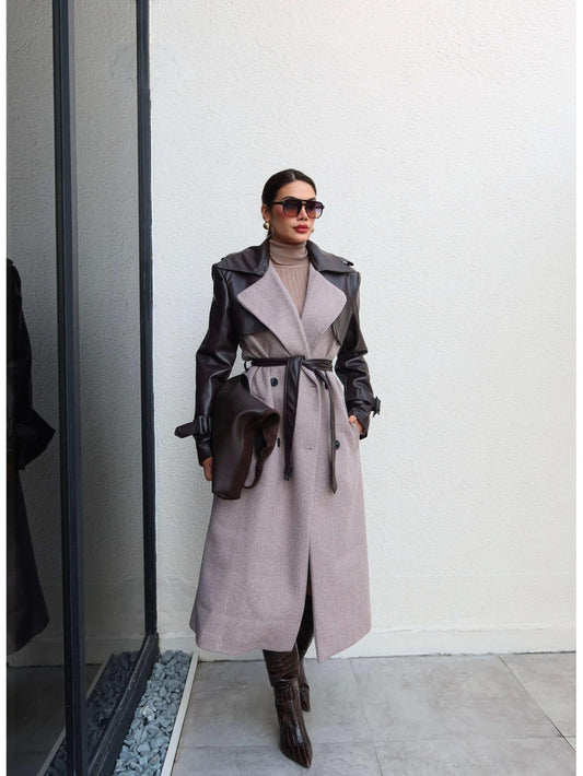 Deri Detay Balıksırtı Kaban Kahve