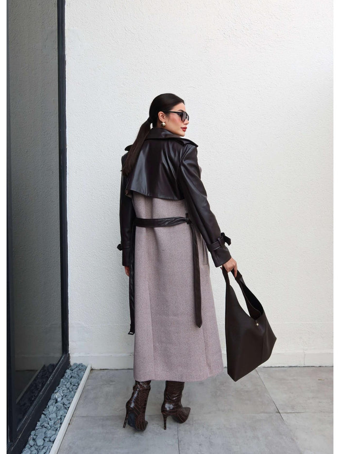 Deri Detay Balıksırtı Kaban Kahve