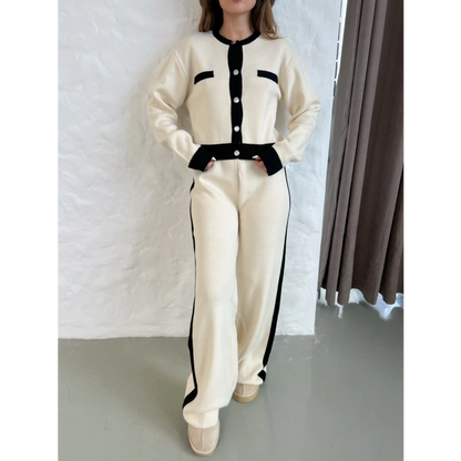 Elegant Line Triko Takım Bej
