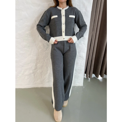 Elegant Line Triko Takım Koyu Gri
