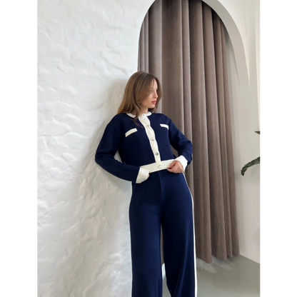 Elegant Line Triko Takım Lacivert