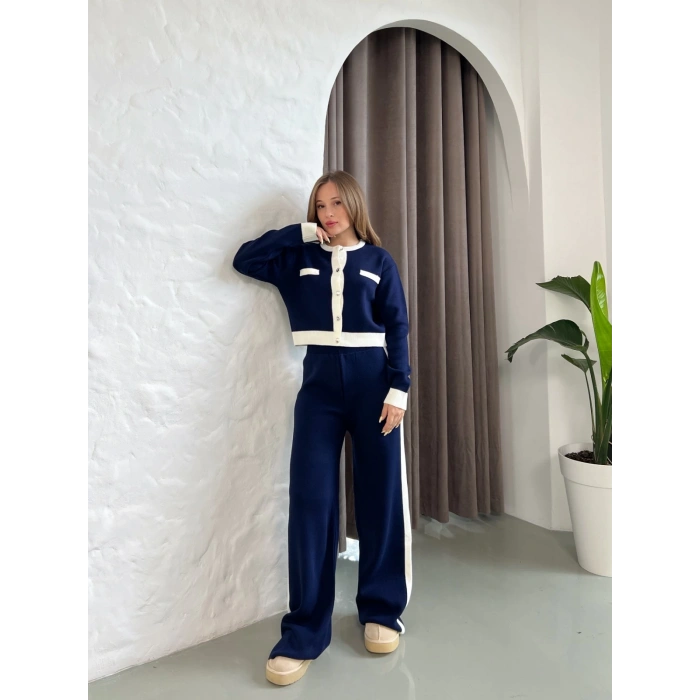 Elegant Line Triko Takım Lacivert