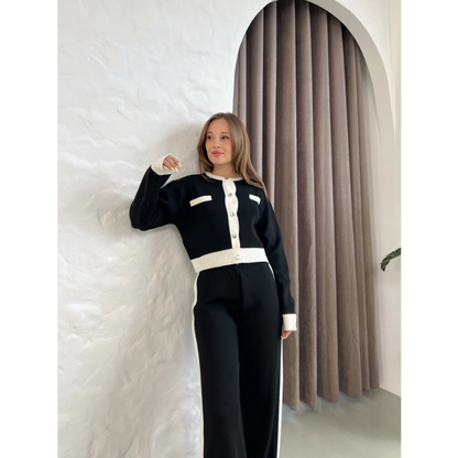 Elegant Line Triko Takım Siyah