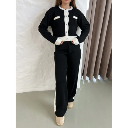 Elegant Line Triko Takım Siyah