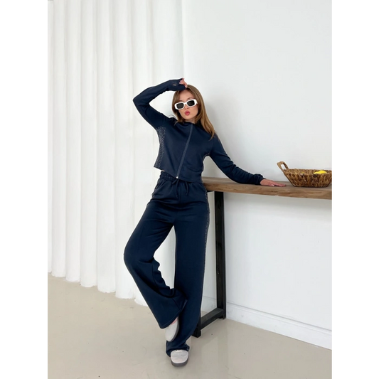 Fermuarlı Taş İşleme Detaylı Takım Antrasit