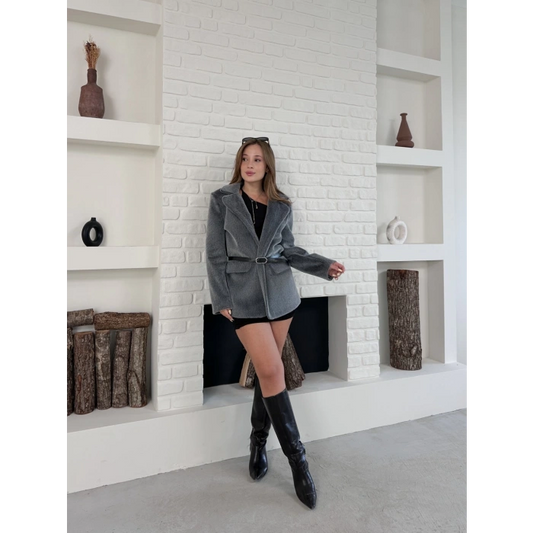 Kemer Detaylı Yumoş Ceket Antrasit