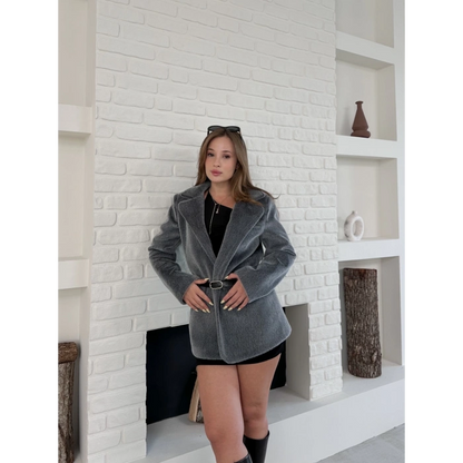 Kemer Detaylı Yumoş Ceket Antrasit