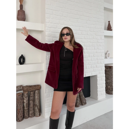 Kemer Detaylı Yumoş Ceket Bordo