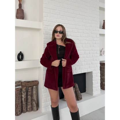 Kemer Detaylı Yumoş Ceket Bordo