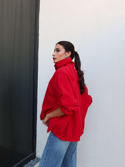 Siyah Dik Yaka Bomber Ceket