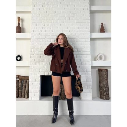 Kısa Street Luxe Kaşe Kaban Antrasit