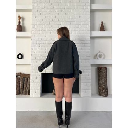 Kısa Street Luxe Kaşe Kaban Antrasit