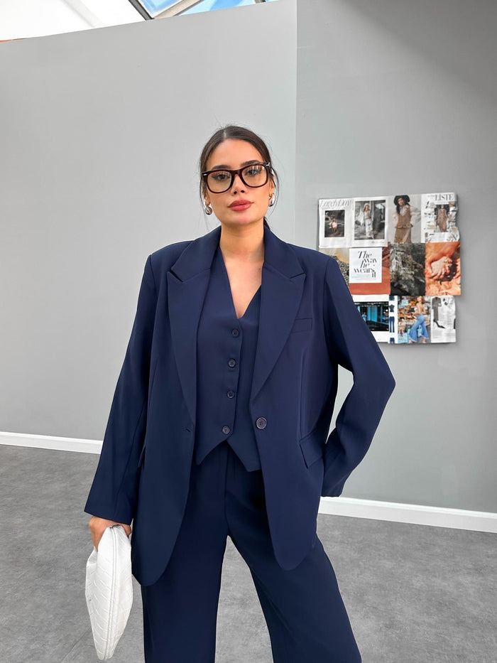 Siyah Casual Blazer Ceket