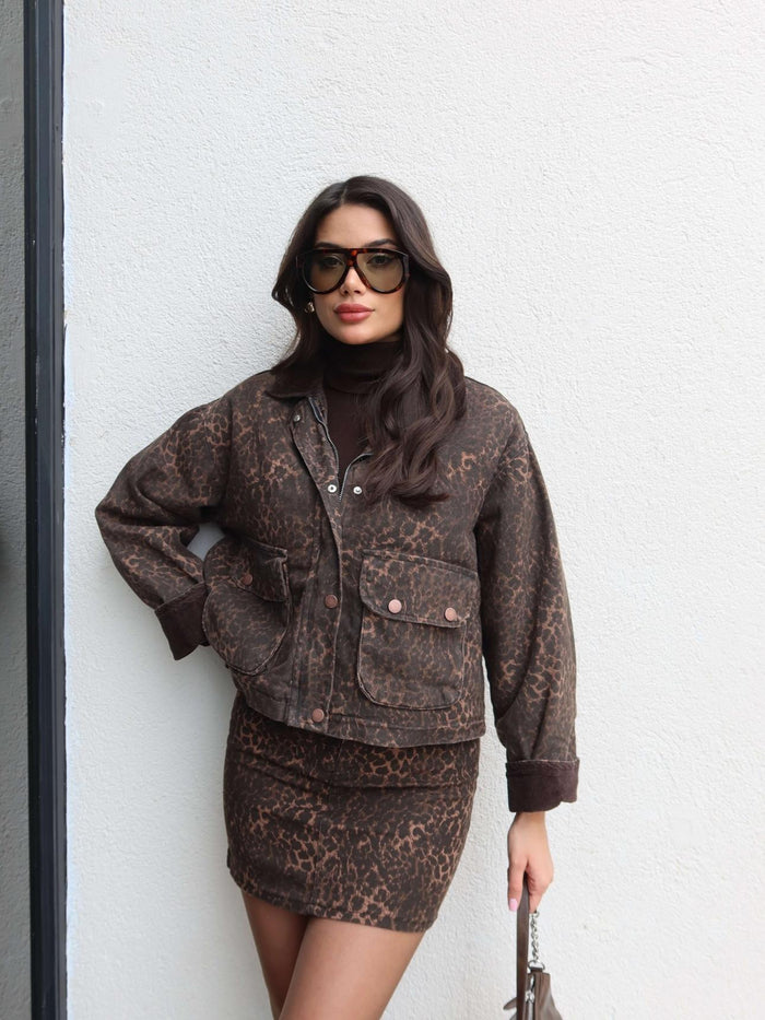 Leo Denim Kadife Yaka Ceket