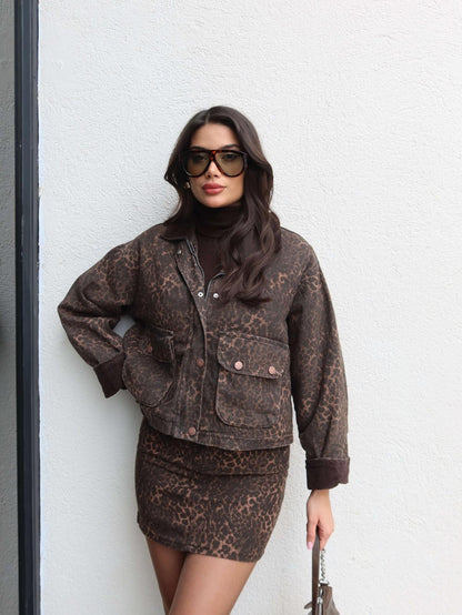 Leo Denim Kadife Yaka Ceket