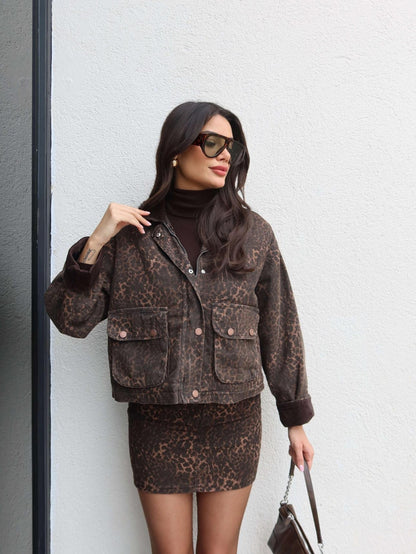 Leo Denim Kadife Yaka Ceket