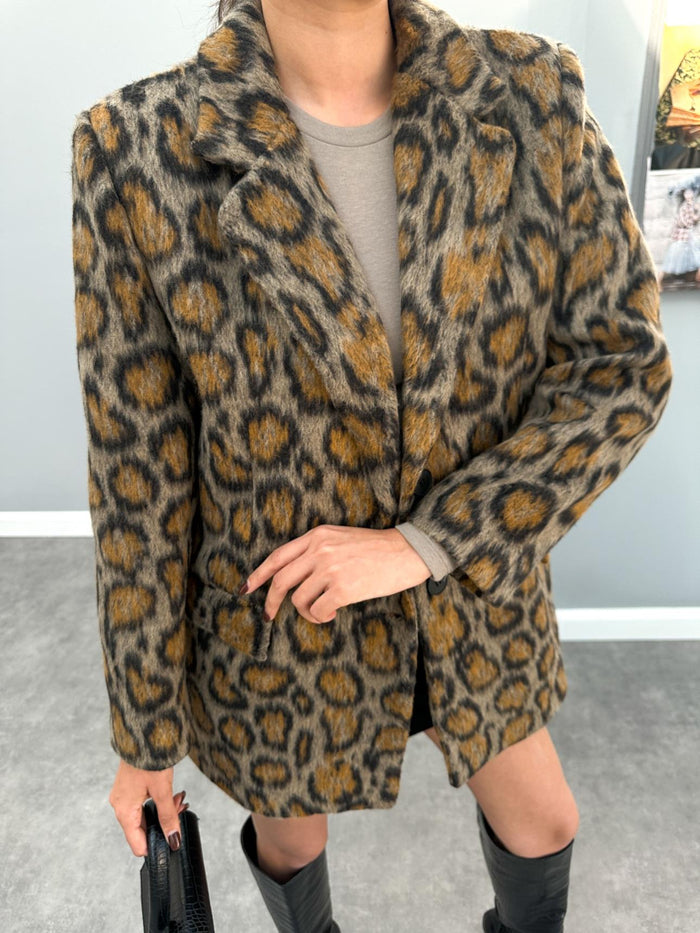 Leo Desenli Kaşe Blazer Ceket