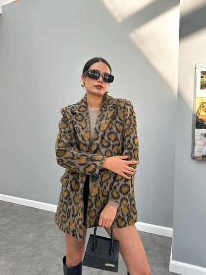 Leo Desenli Kaşe Blazer Ceket