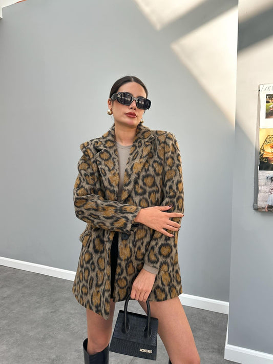 Leo Desenli Kaşe Blazer Ceket