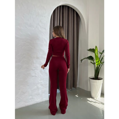 Parmak Geçirmeli Vibe Set Takım Bordo