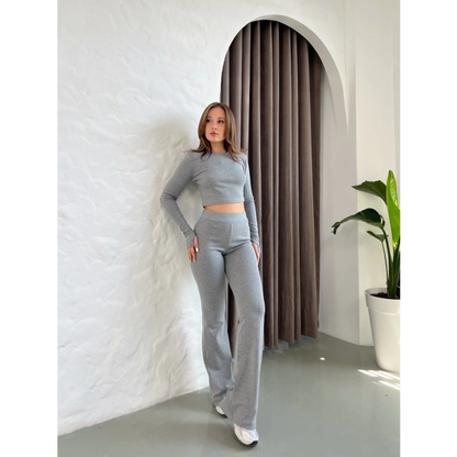 Parmak Geçirmeli Vibe Set Takım Koyu Gri